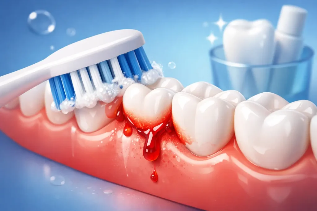 Gengiva sangrando ao escovar os dentes? Entenda